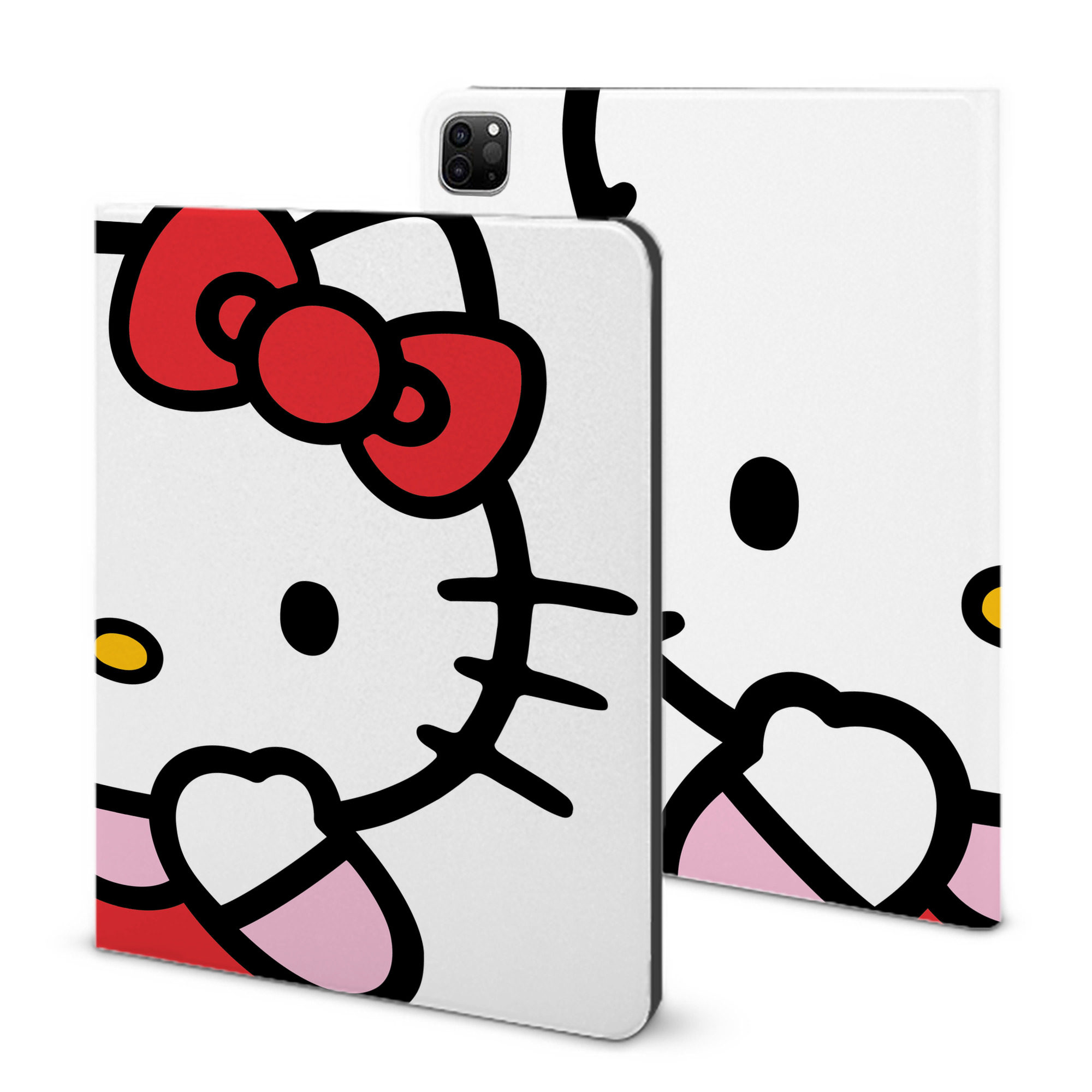 （画像用） Hello Kitty ハローキティ IPad ケース ブック型 PUレザー TPU 耐衝撃 軽量 薄型 ペン収納なし 全面保護 IPad 各モデル対応